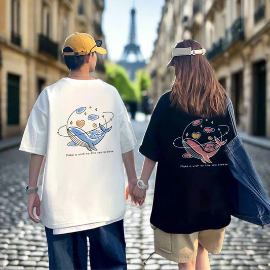 Couples Matching Oversize Cute Dolphin T-Shirts