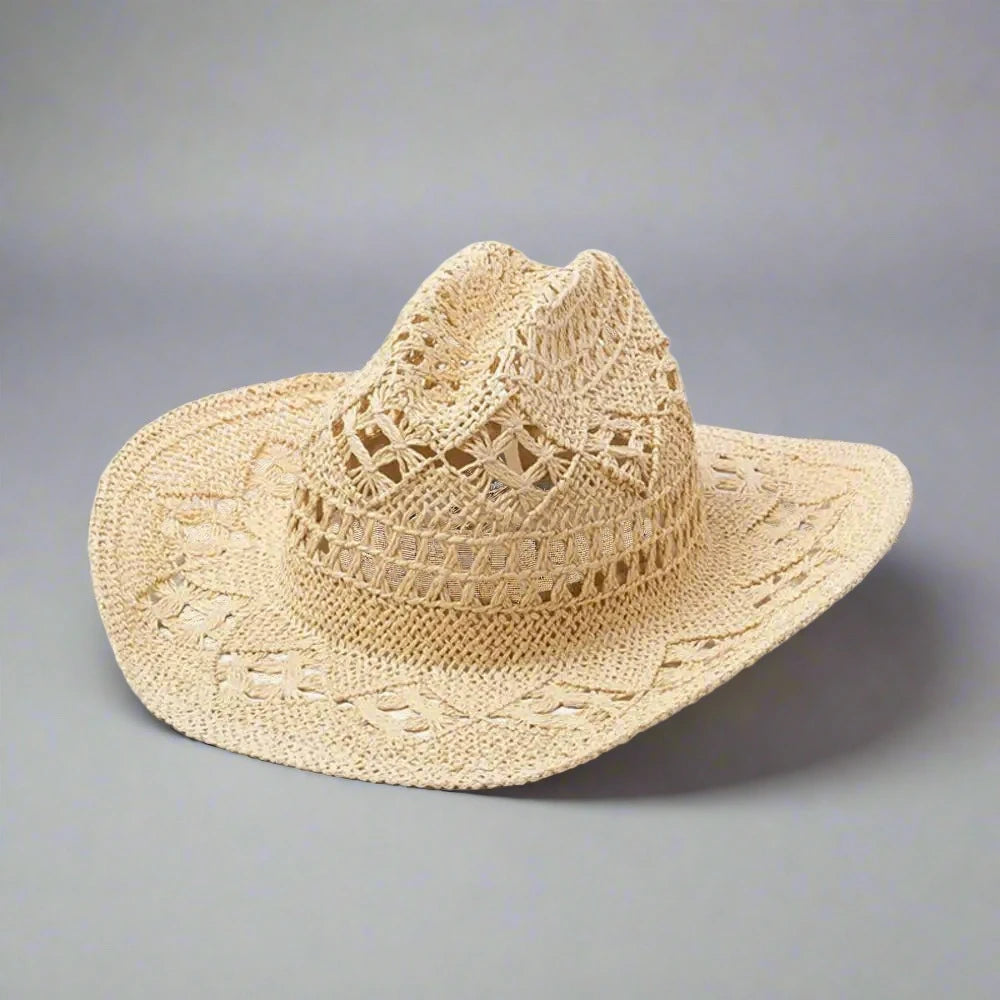 Couples Matching Handmade Cowboy Straw Hat