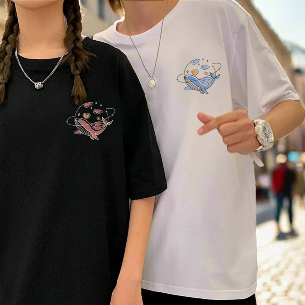 Couples Matching Oversize Cute Dolphin T-Shirts