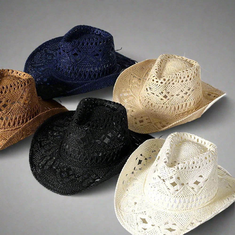 Couples Matching Handmade Cowboy Straw Hat